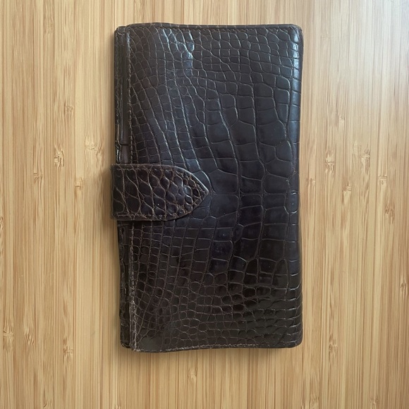 Lana Marks Travel Wallet in Brown Alligator Genuine - Picture 1 of 4